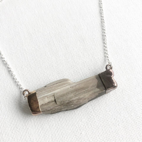 Blue Forest Petrified Wood Necklace