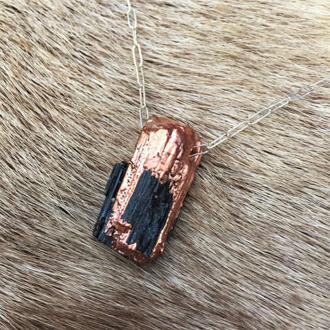 Black Tourmaline + Copper Necklace