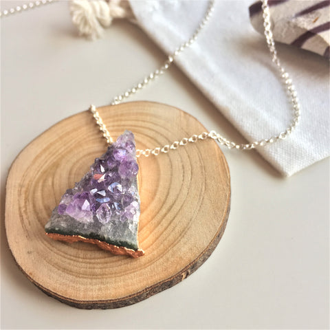 Amethyst Necklace - Triangle